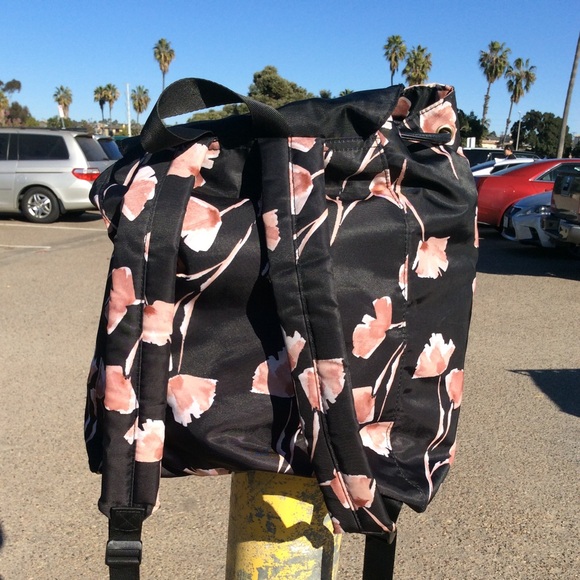A New Day Black/Pink Flower Backpack - Picture 9 of 12